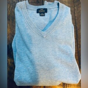 Brooks Brothers Sky Blue V-Neck Sweater